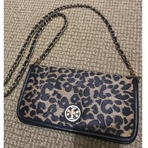 Tory Burch Adalyn Leopard Raffia Crossbody